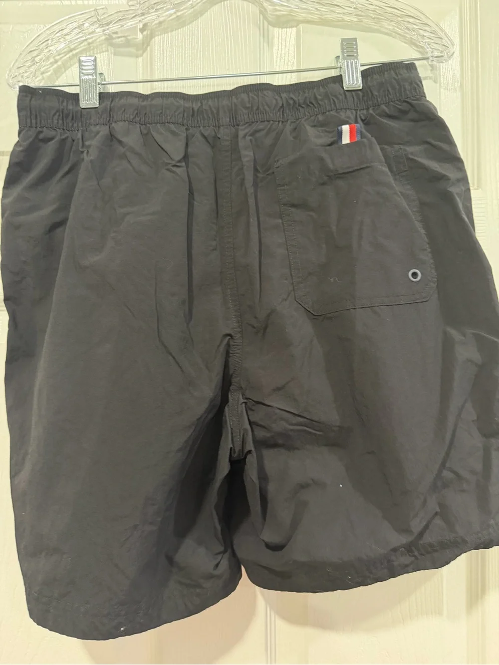 Tommy Hilfiger Black Swim Trunks with Red and White Drawcord